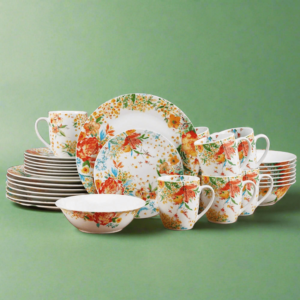 Garden Delight 32 Piece Dinnerware Set Service for 8