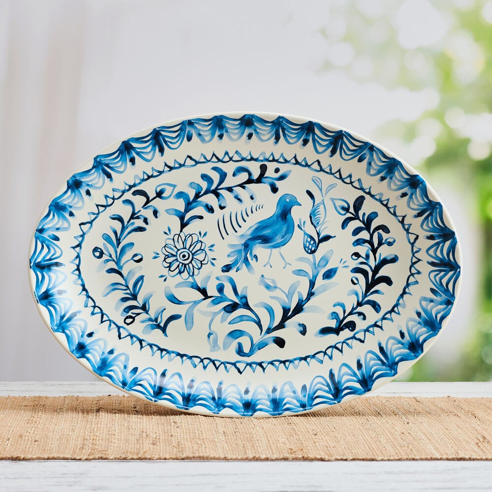 Blue serving platter hotsell