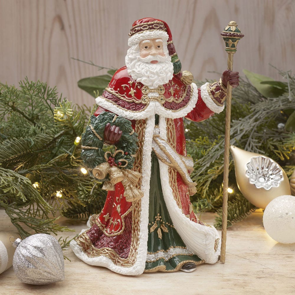 Noel Holiday Musical Santa Figurine, The First Noel, 11 IN