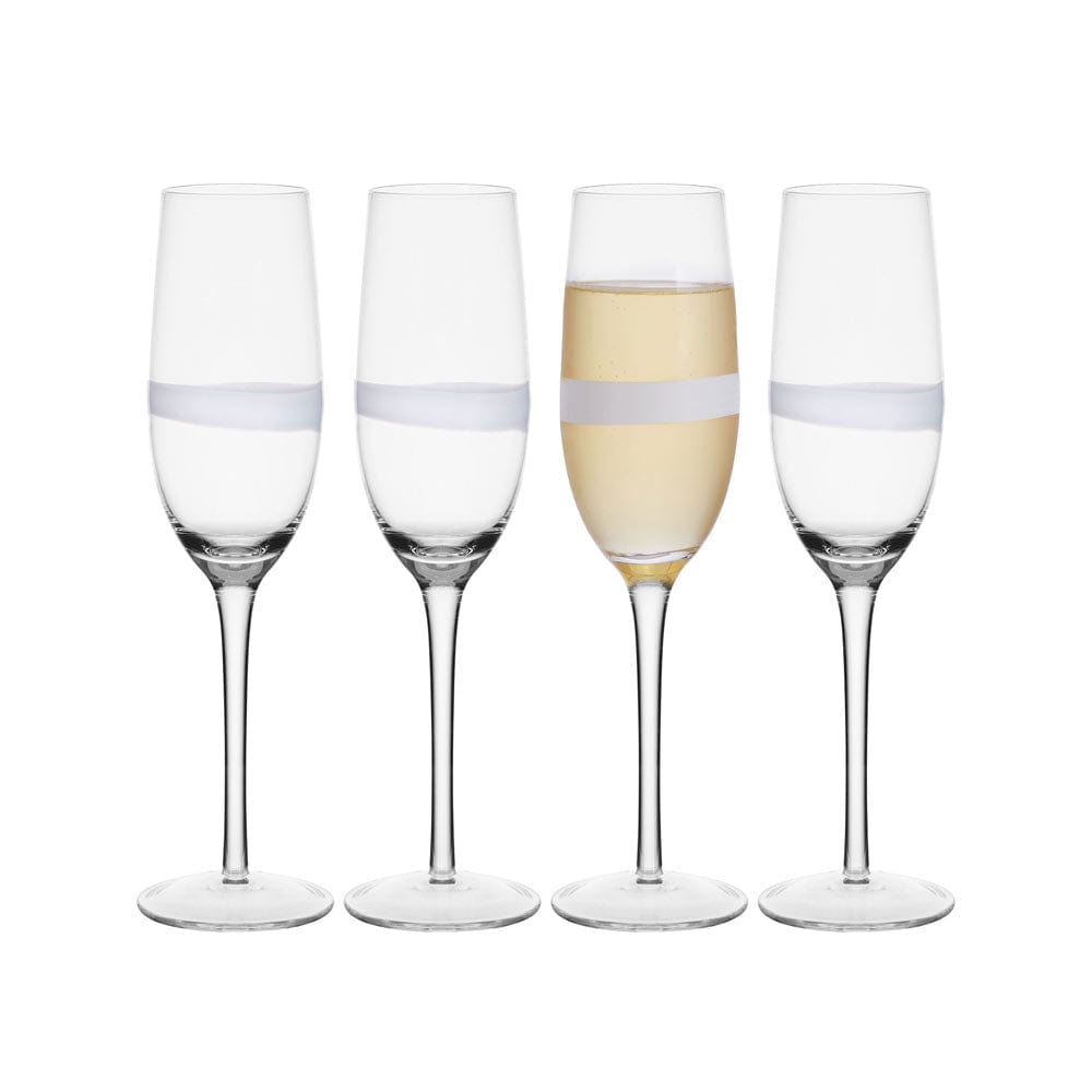 Sandpiper Frosted Set of Four Stemless Flute Glasses