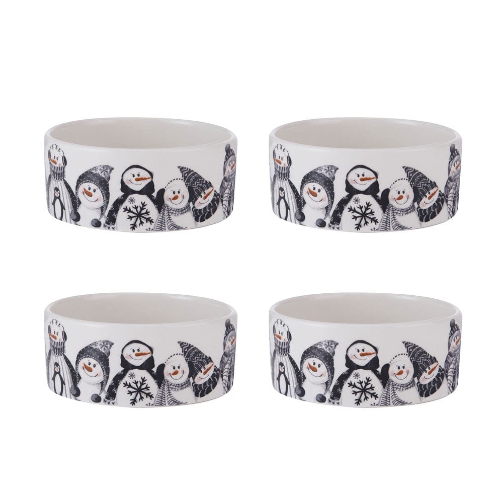 Fitz and Floyd Snow Days Collection Dessert Snack Bowls Set of 4