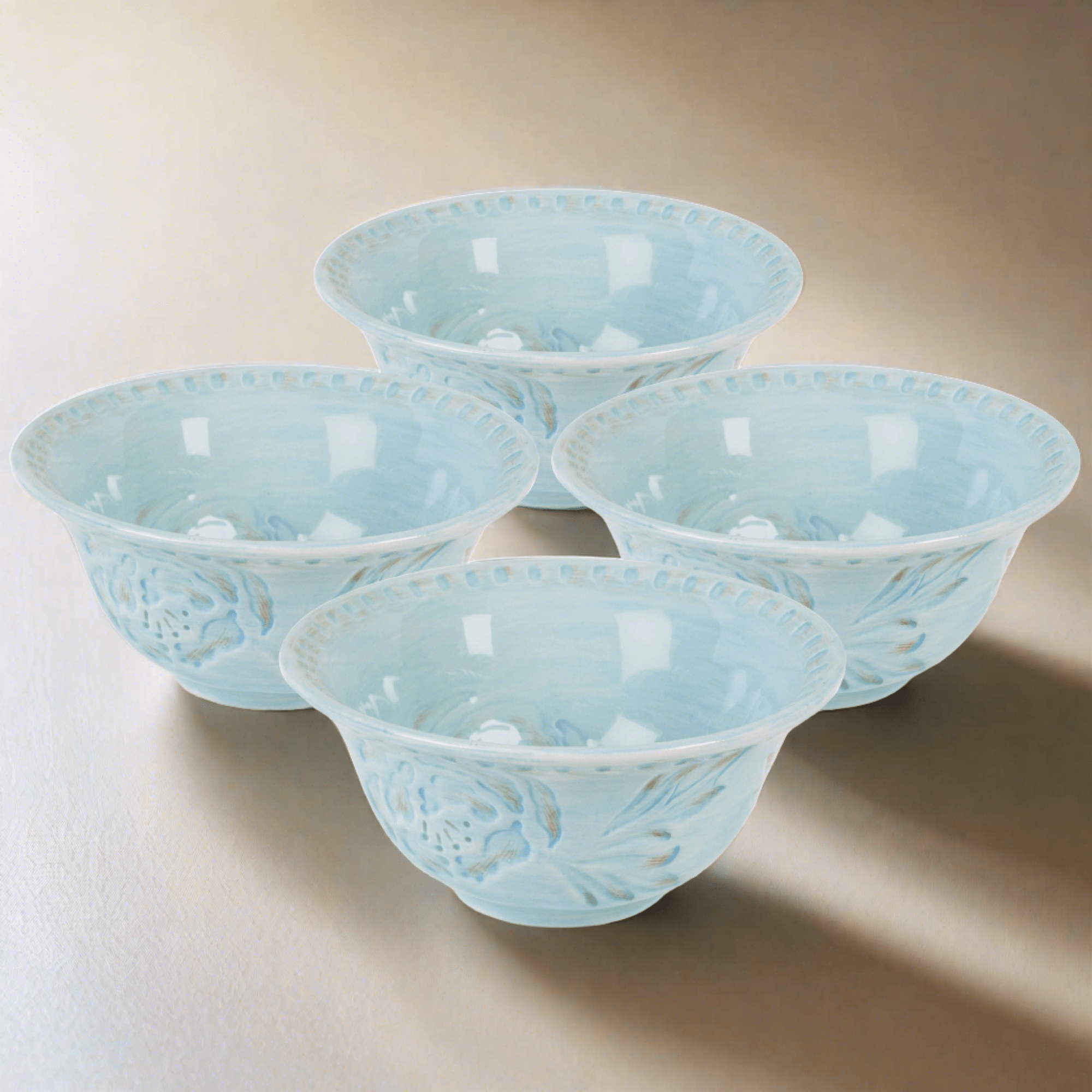 Toulouse Set of 4 Blue Soup Cereal Bowl