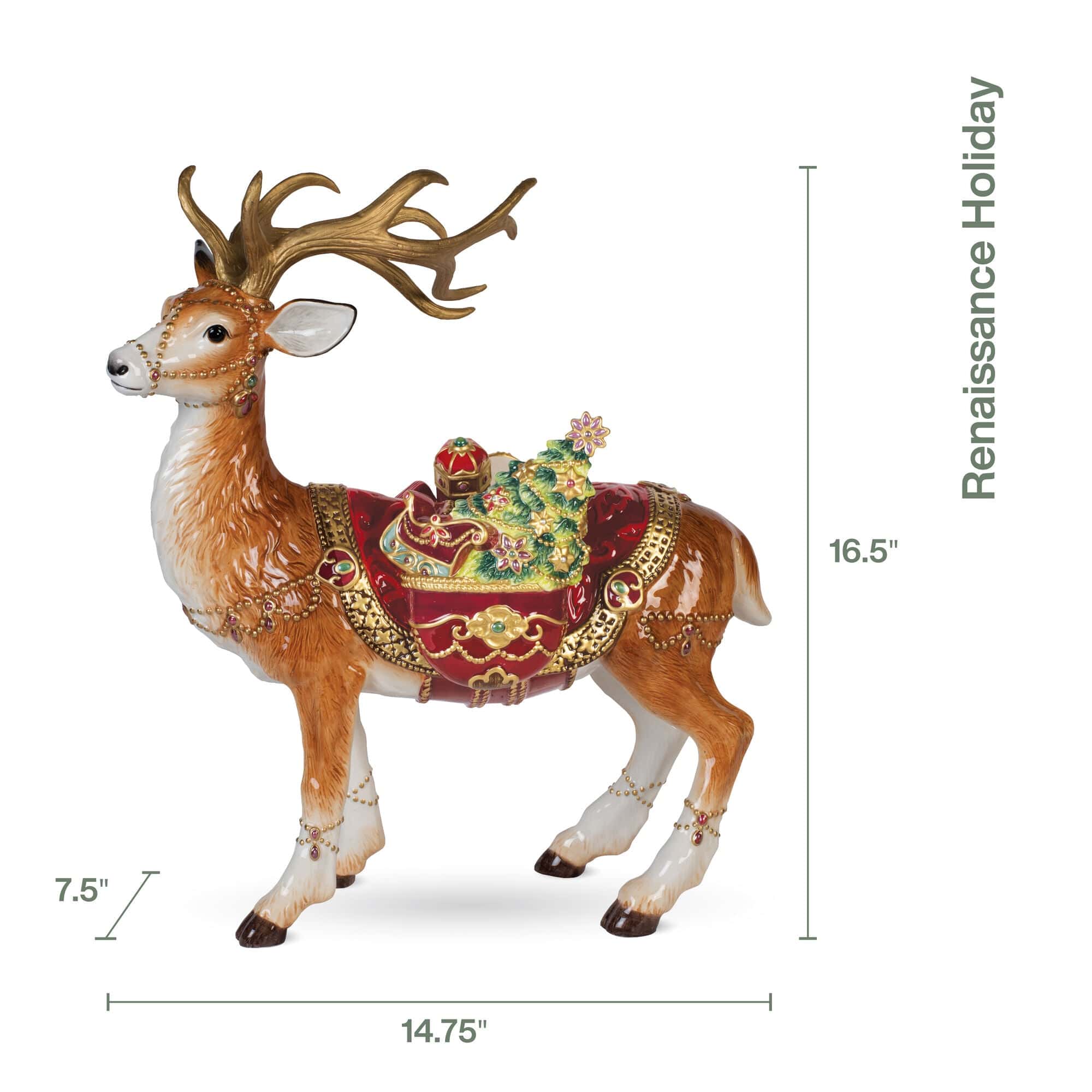 Renaissance Holiday Deer Figurine