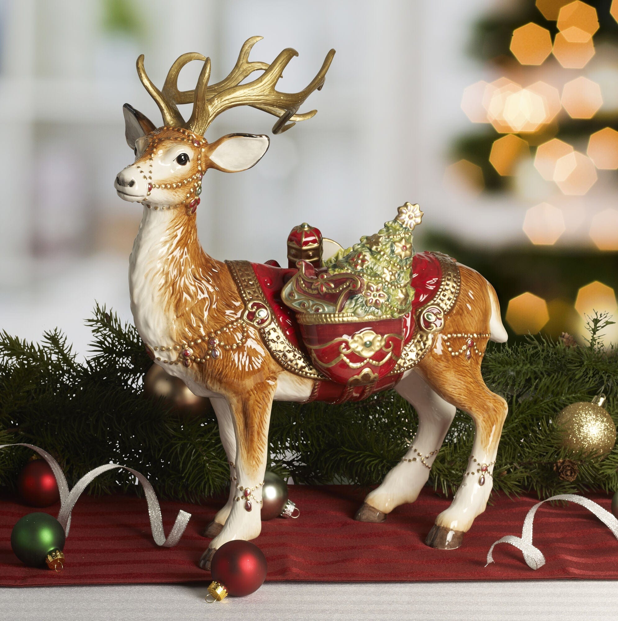 Renaissance Holiday Deer Figurine