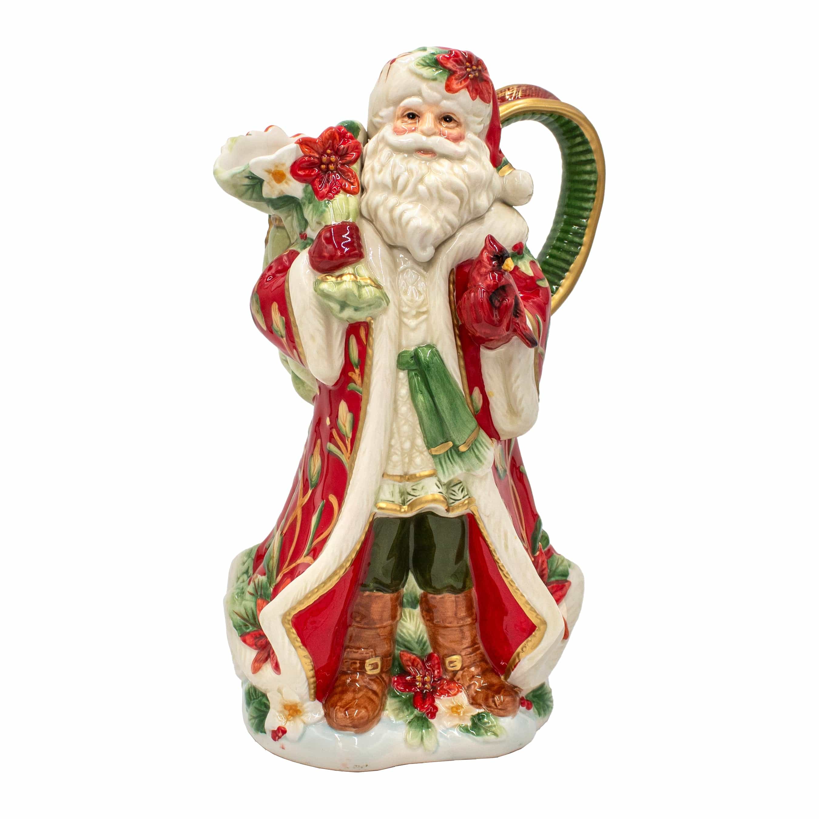 Cardinal Christmas Santa Pitcher – Fitz And Floyd