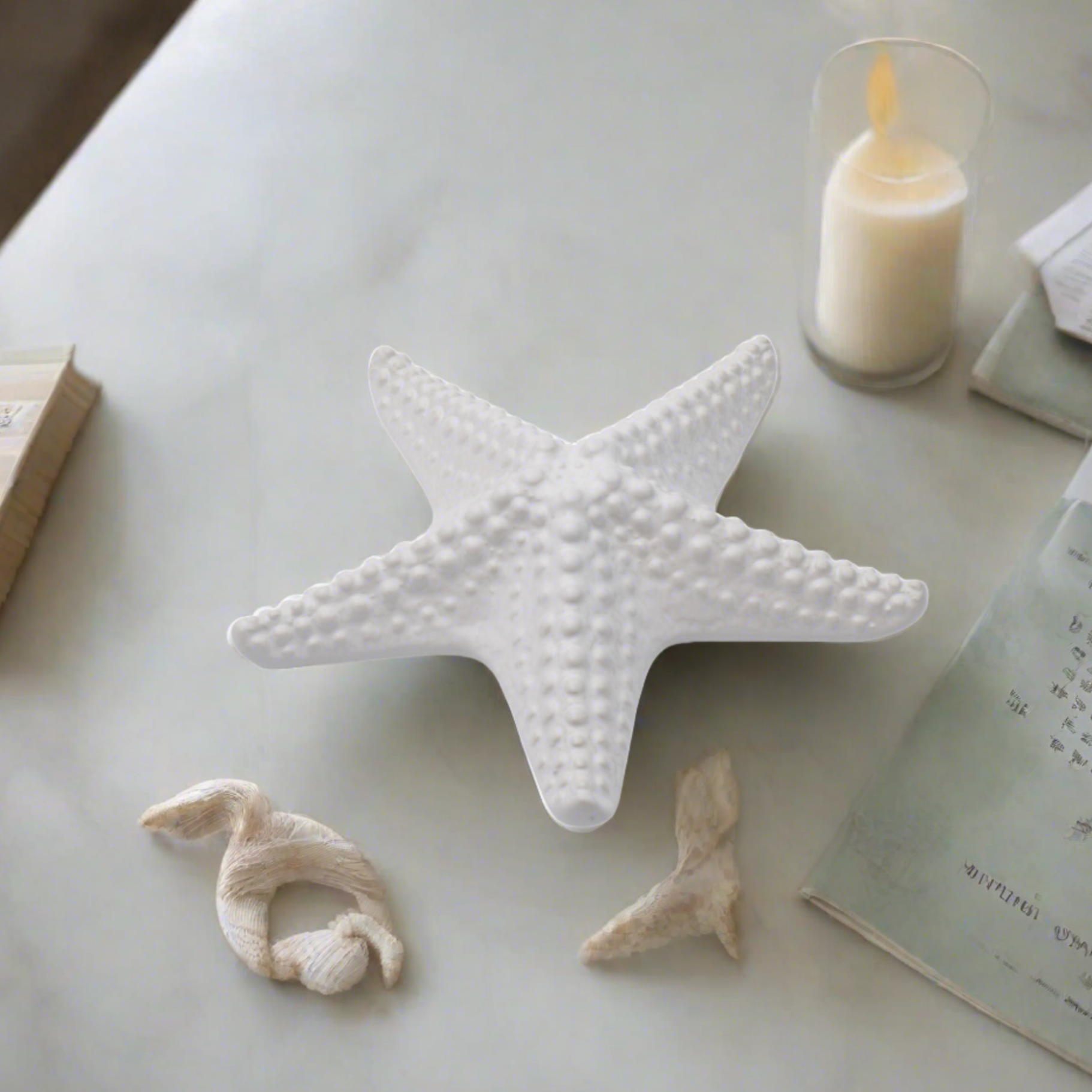 Coastal Home White Starfish Decor Figurine, 8.25 IN