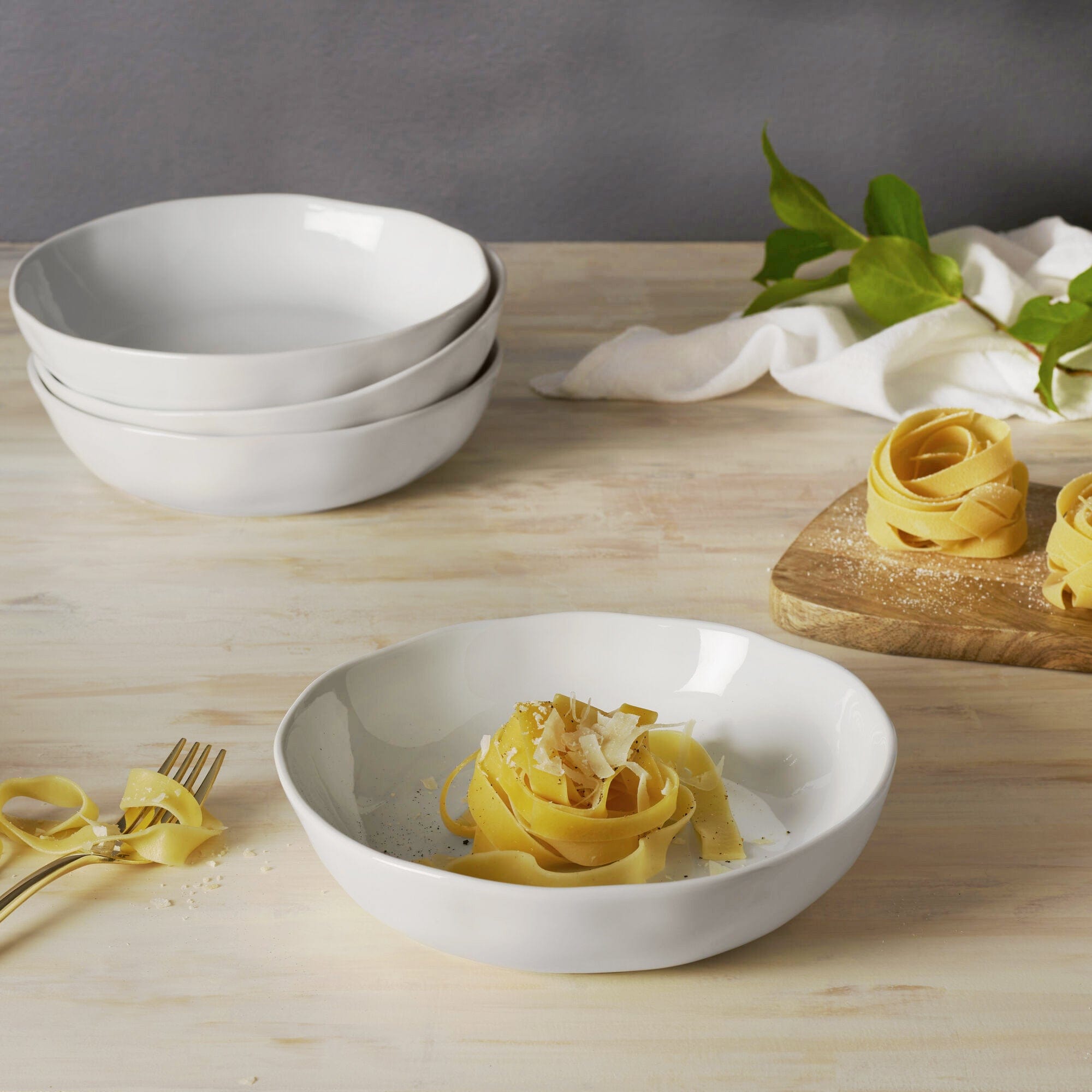 Everyday White® Organic Set of 4 Dinner Bowls