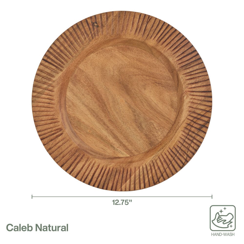 Caleb Acacia Wood Set of 2 Chargers