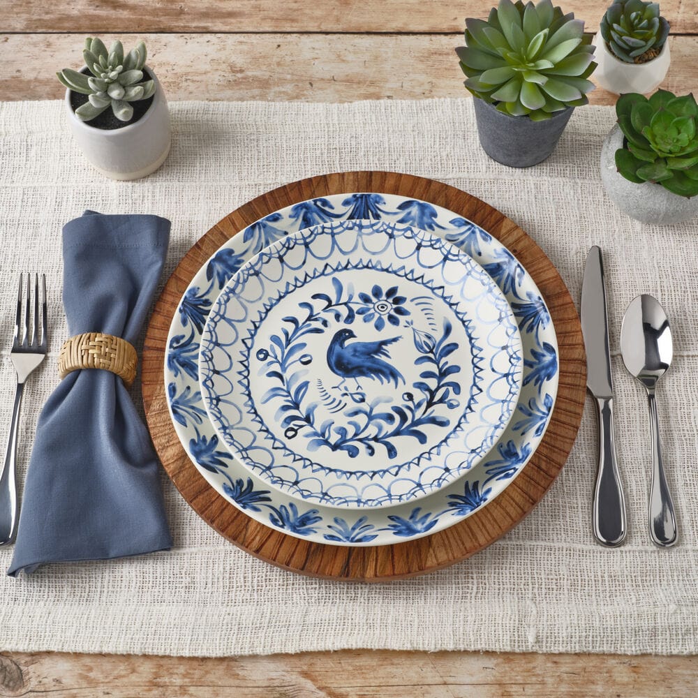 Sicily Blue 12 Piece Dinnerware Set, Service for 4