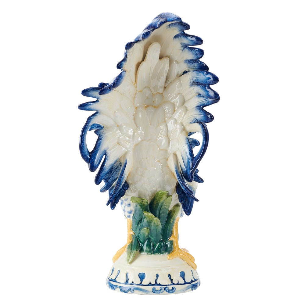 Sicily Blue Rooster Figurine, 20.5 IN