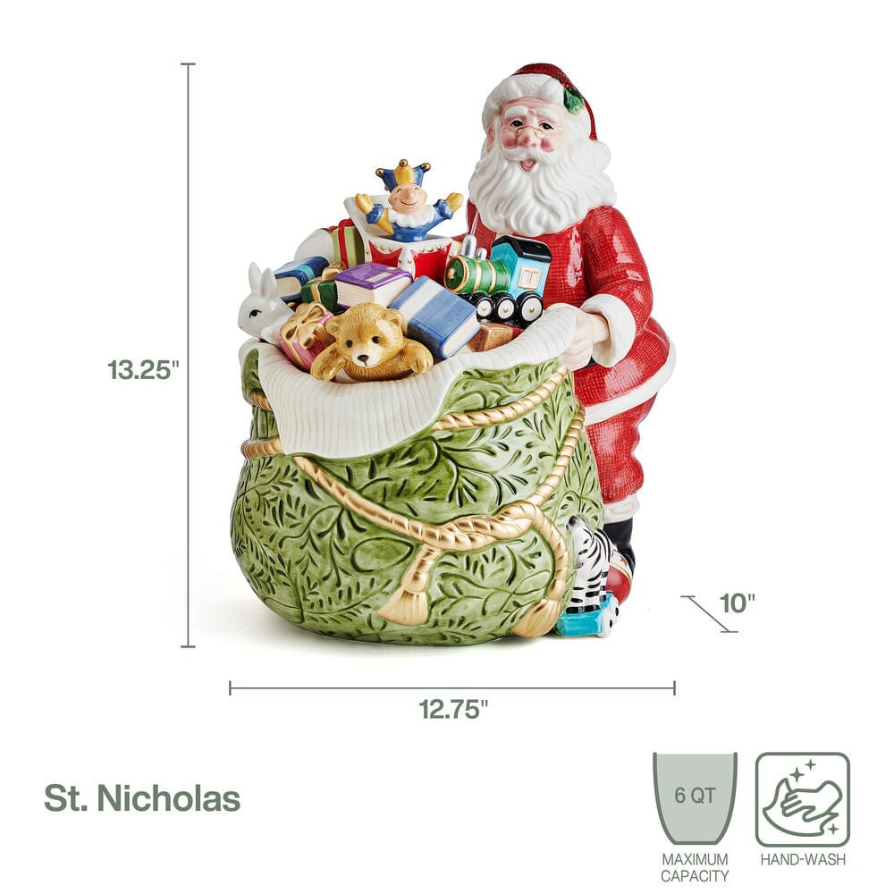 St. Nicholas Cookie Jar, 13.75 IN