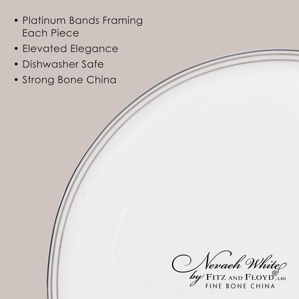 Nevaeh White Platinum Bands 16 Piece Dinnerware Set, Service For 4