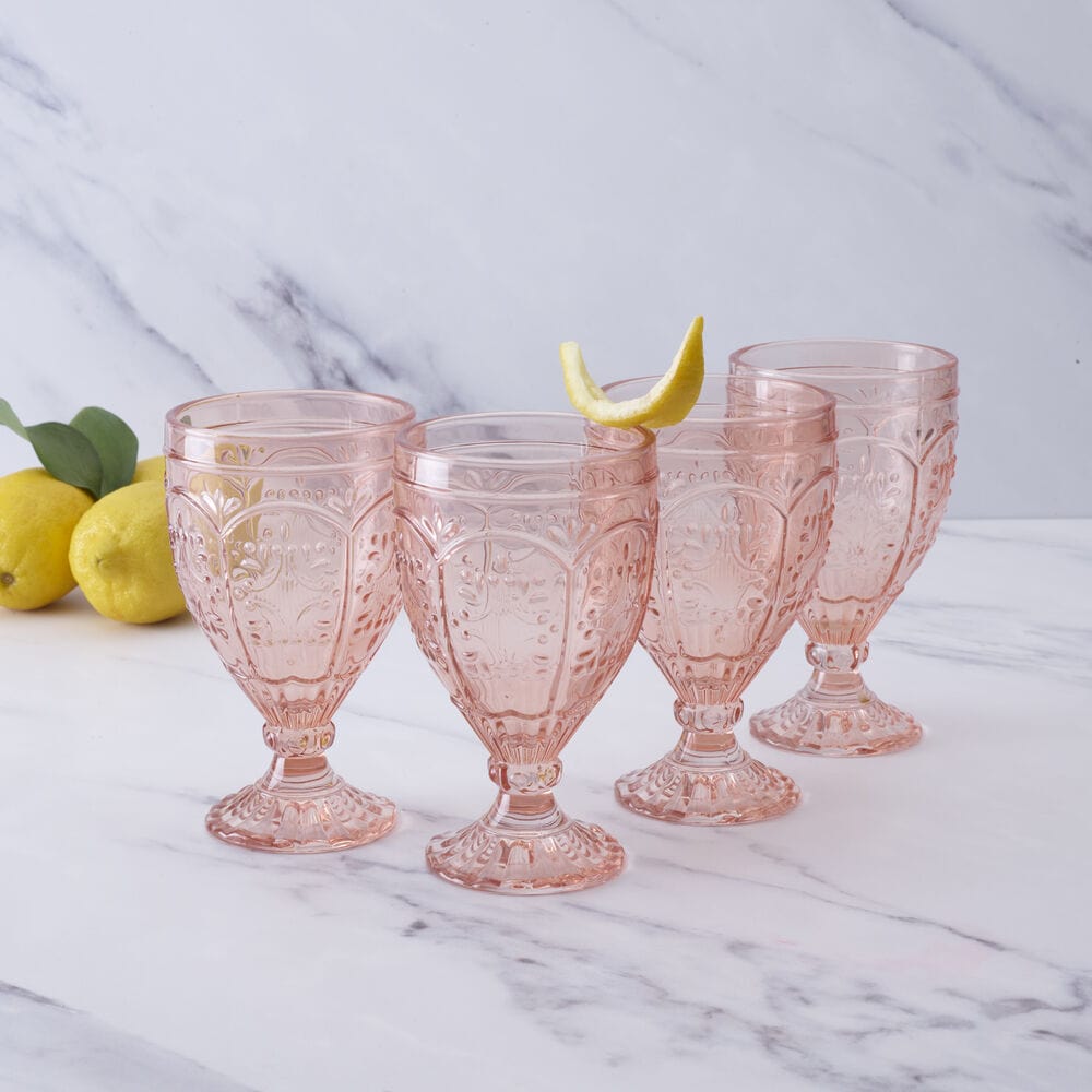 Trestle Goblets Set of 4, Blush