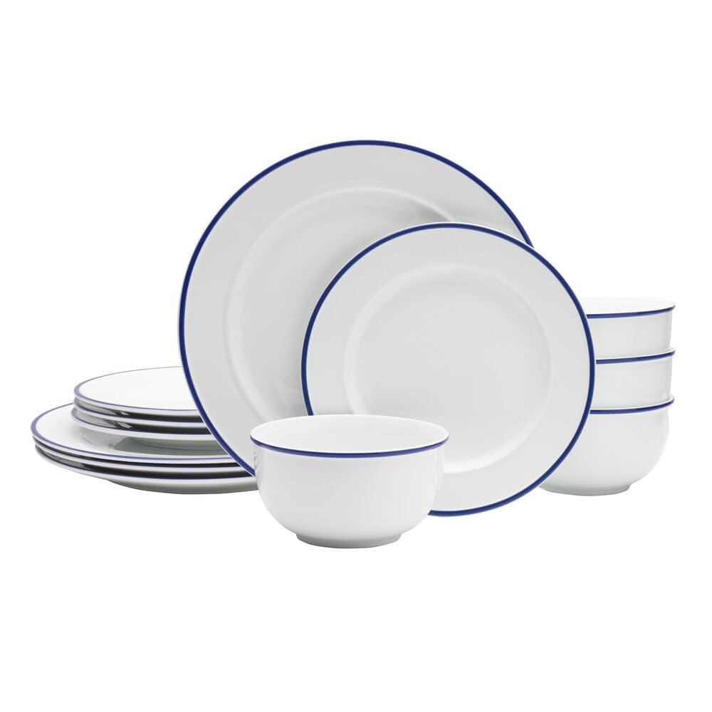 Everyday White® Bistro Blue 12 Piece Dinnerware Set, Service for 4