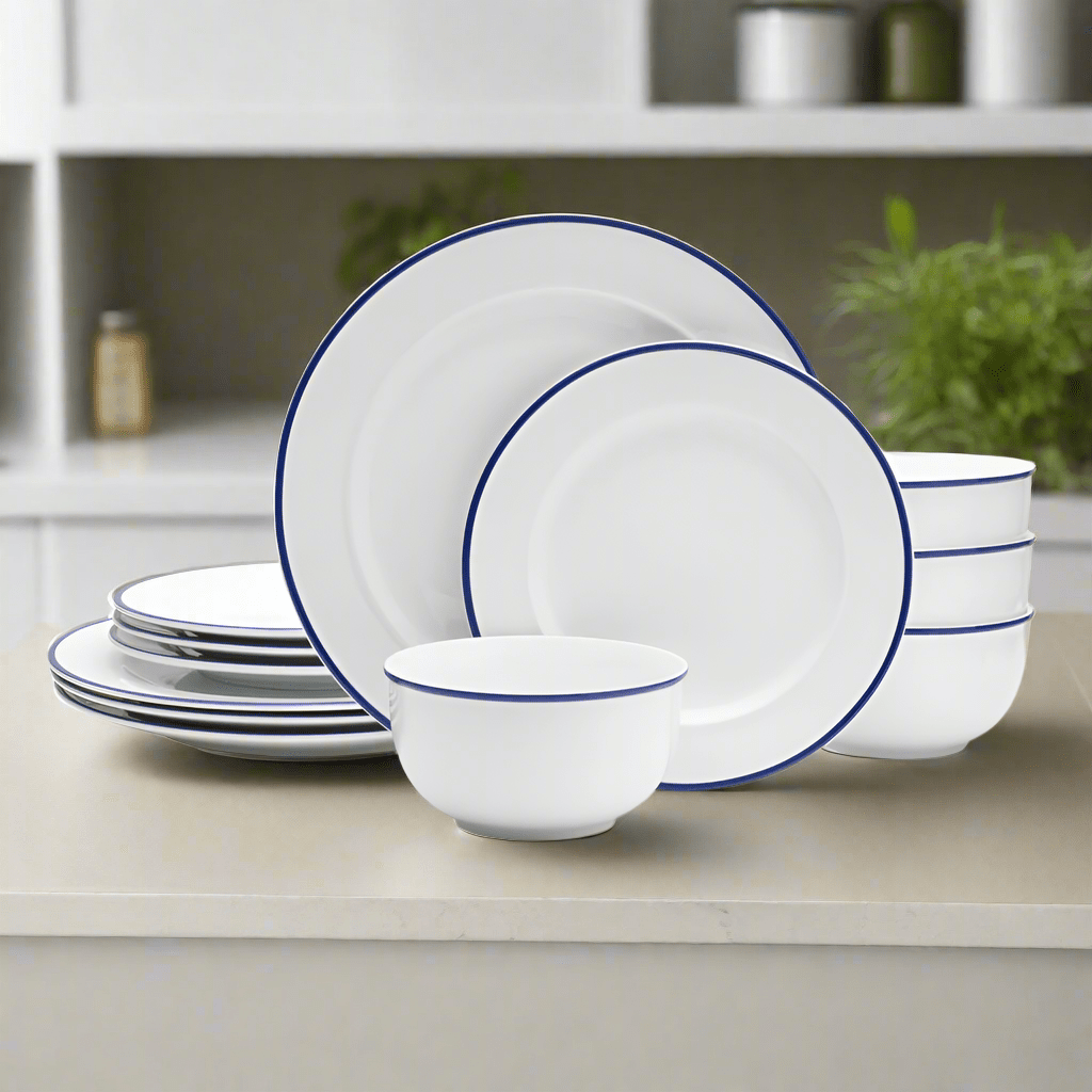 Everyday White® Bistro Blue 12 Piece Dinnerware Set, Service for 4