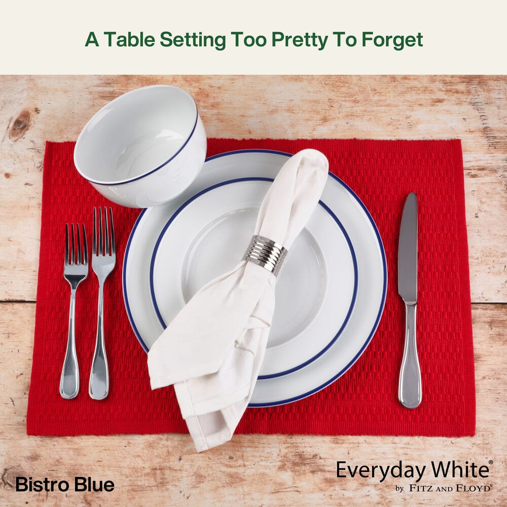 Everyday White® Bistro Blue 12 Piece Dinnerware Set, Service for 4