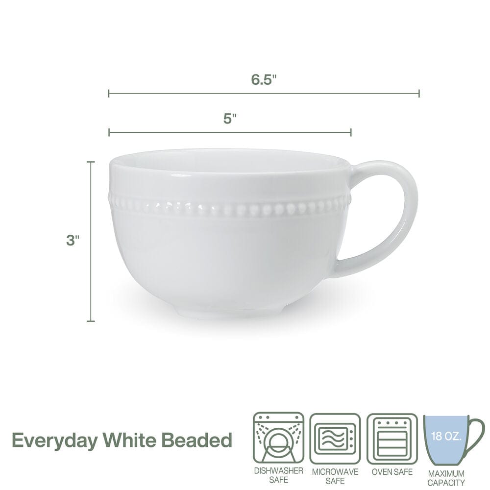 Everyday White® Set of 2 Beaded Soup Mug