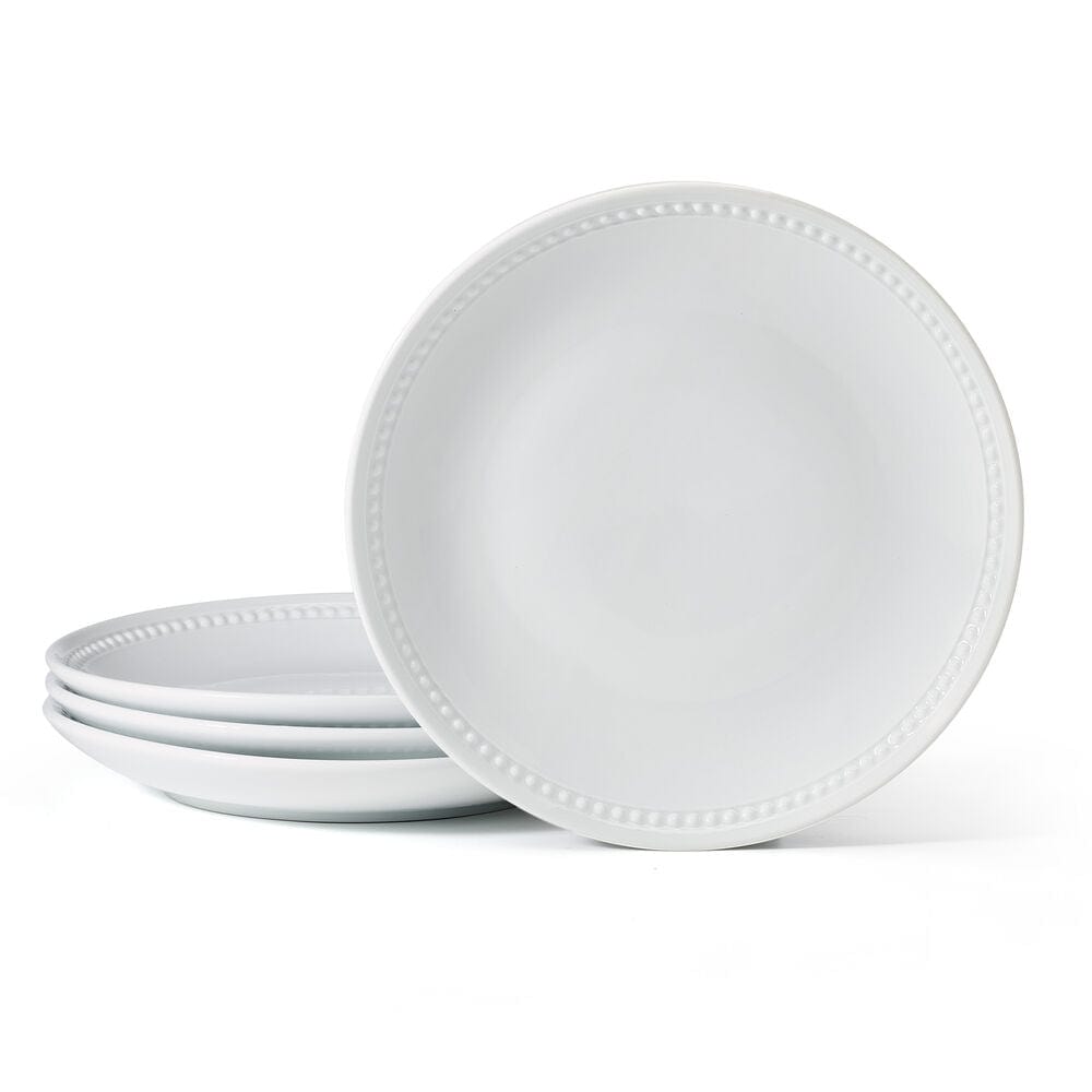 Everyday White® Beaded Set of 4 Dinner Plates