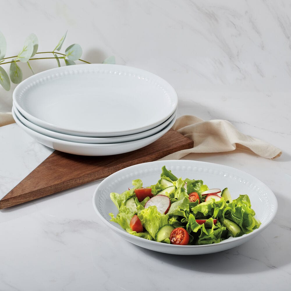 Everyday White® Beaded Set of 4 Salad Plates