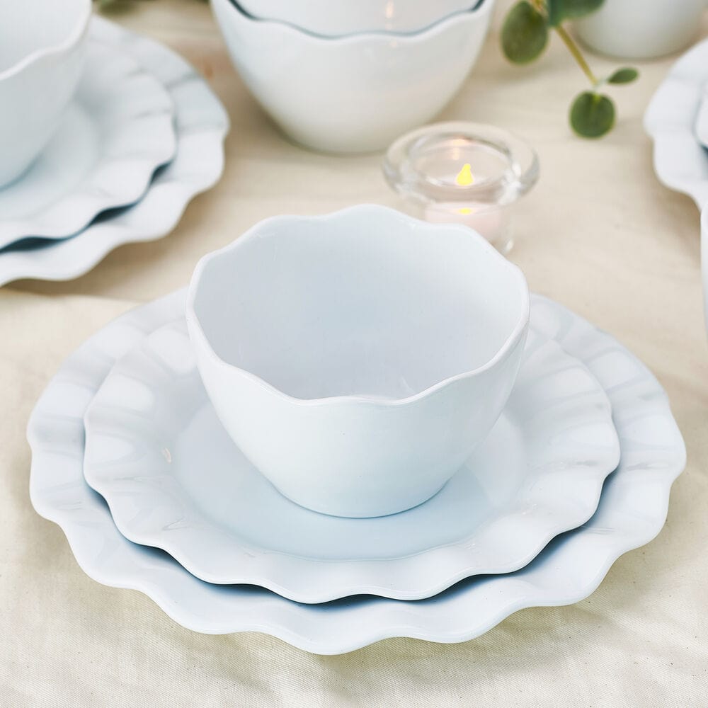 Everyday White® Scalloped 12 Piece Dinnerware Set, Service for 4