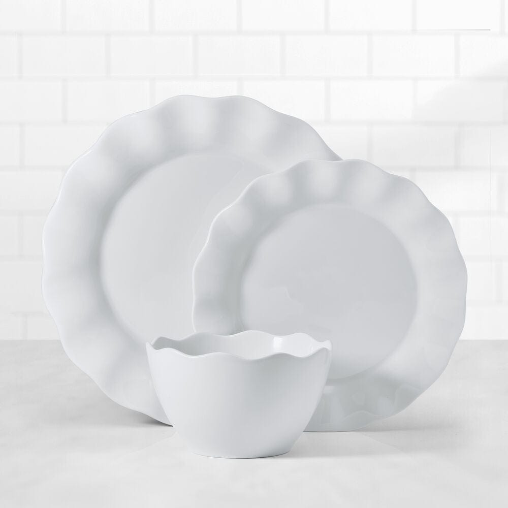 Everyday White® Scalloped 12 Piece Dinnerware Set, Service for 4