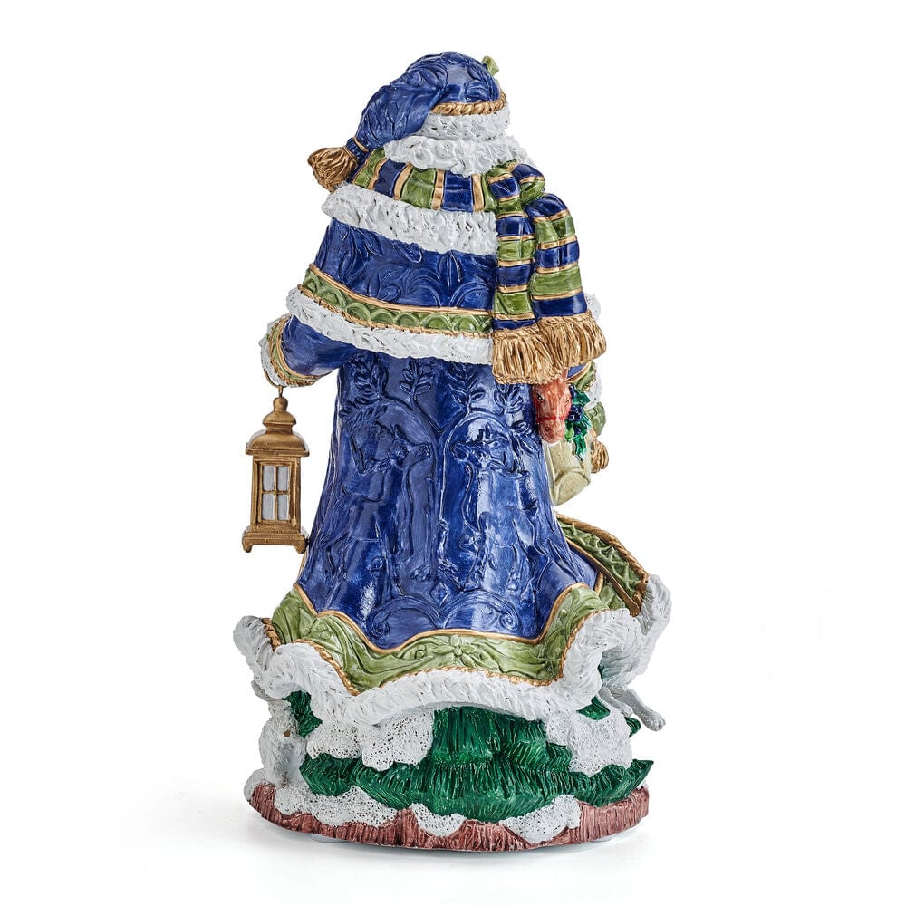 Holiday Musical Telluride Blue Santa Figurine, 11 IN