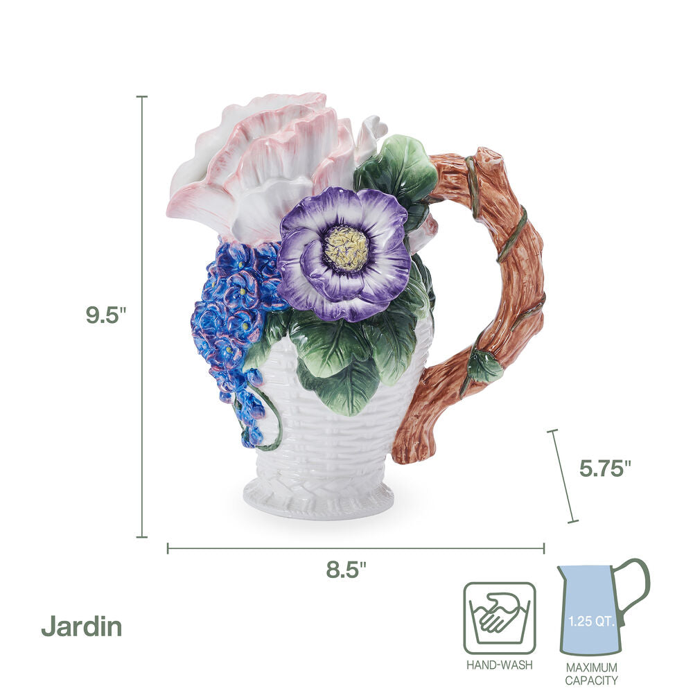 Jardin Bouquet Flower Pitcher Vase