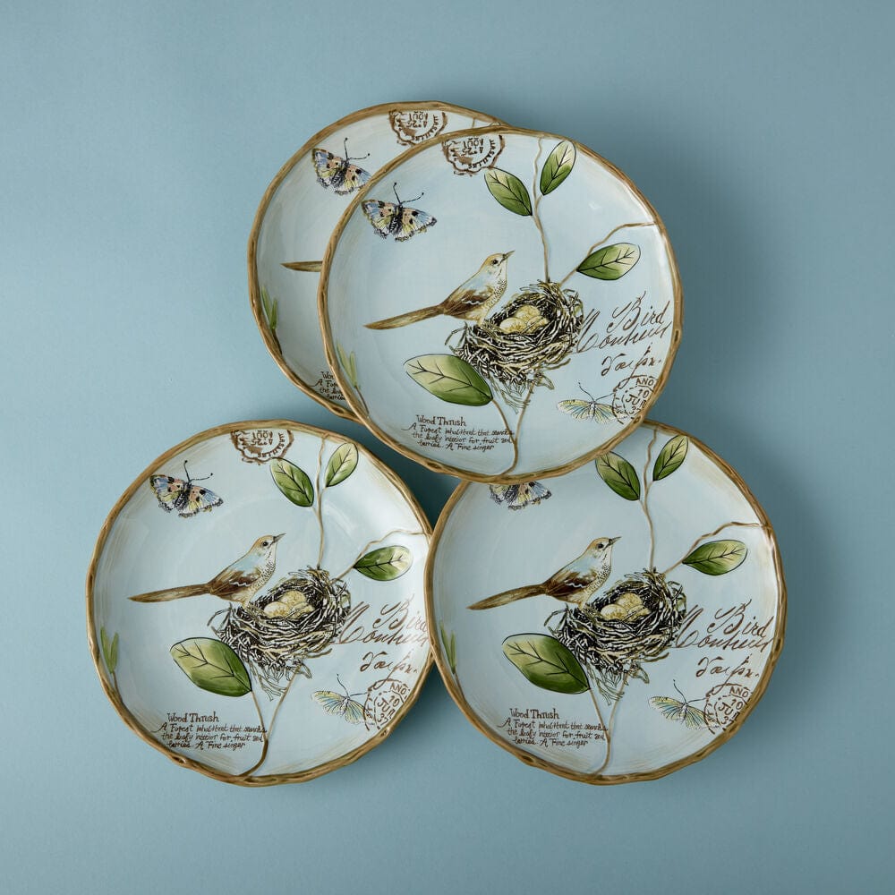 Toulouse Set of 4 Blue Accent Salad Plates