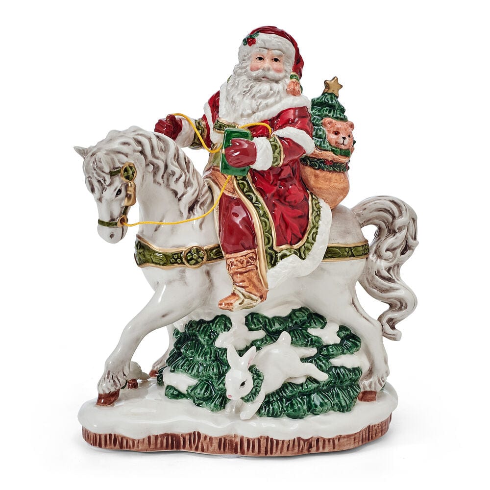 Holiday Musical Santa on Horse Figurine, 7.75 IN