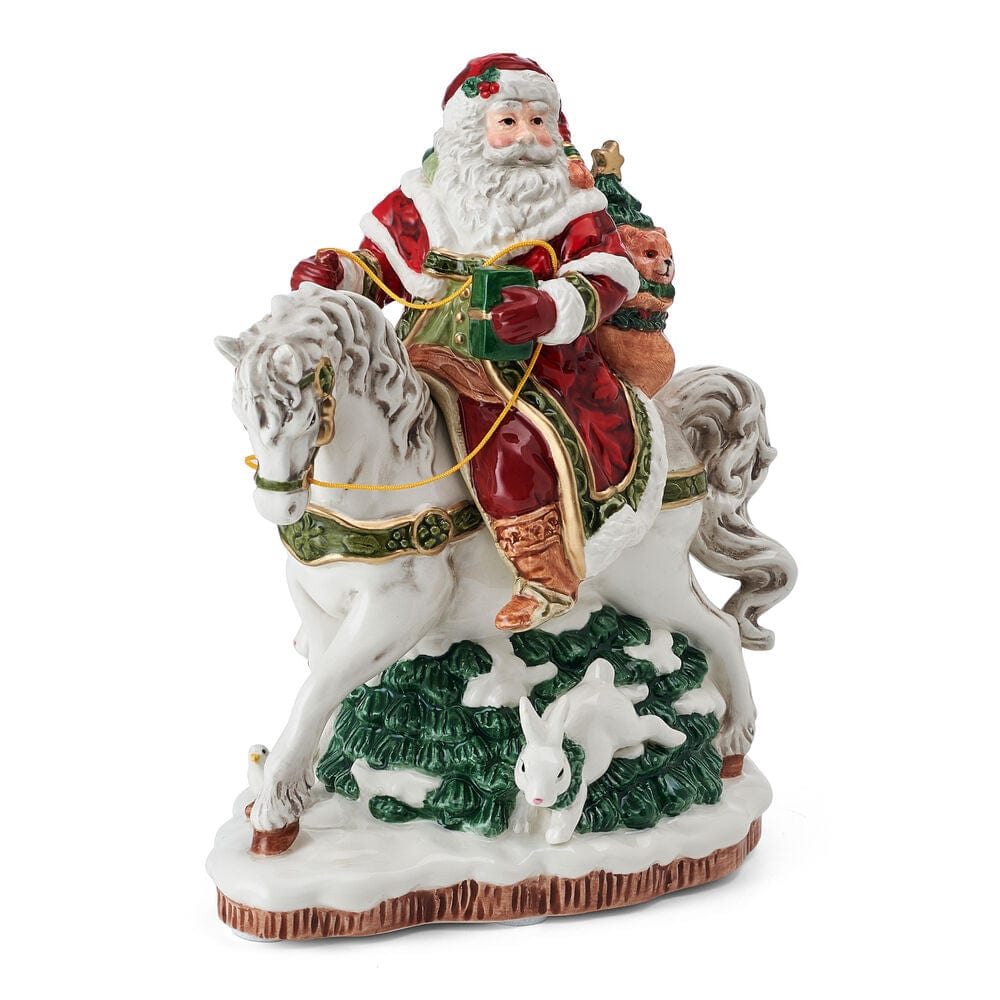 Holiday Musical Santa on Horse Figurine, 7.75 IN