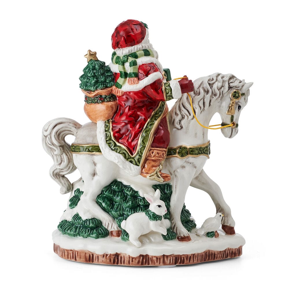 Holiday Musical Santa on Horse Figurine, 7.75 IN