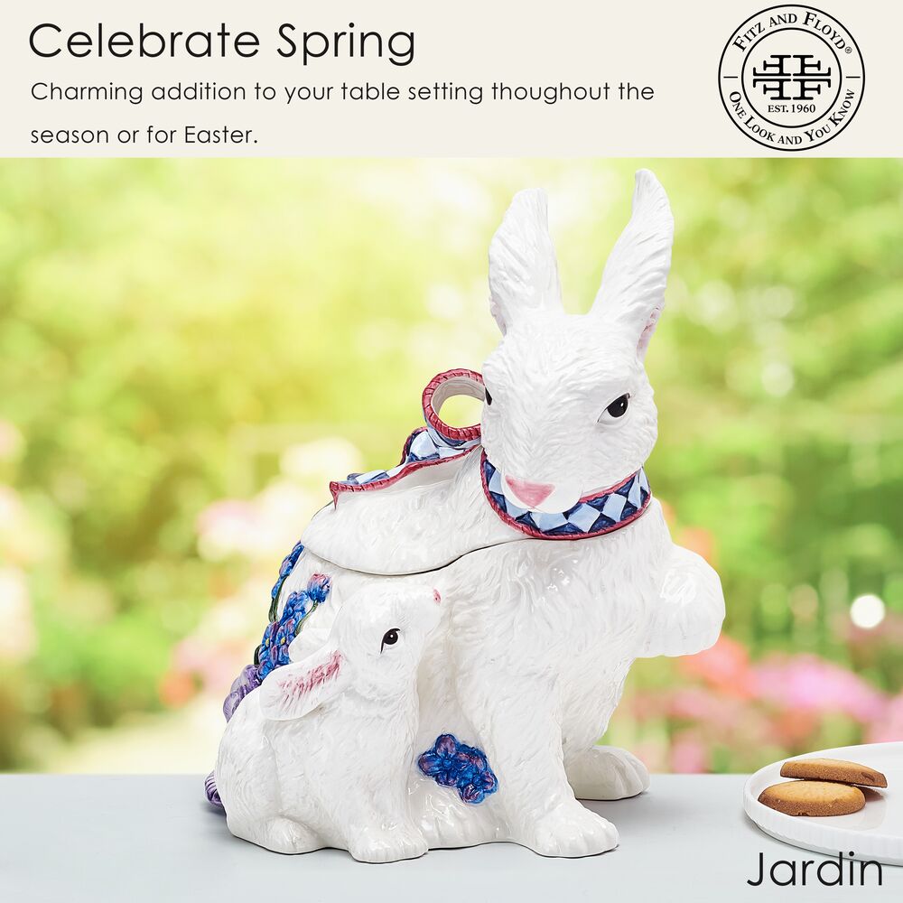 Jardin Rabbit Cookie Jar Figurine