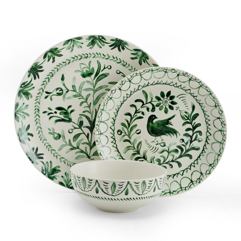 Sicily Green 12 Piece Dinnerware Set, Service for 4