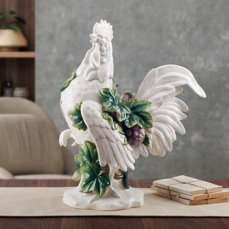 Sicily Green Rooster Figurine, 19 IN