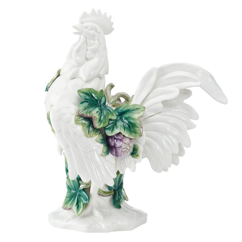 Sicily Green Rooster Figurine, 19 IN