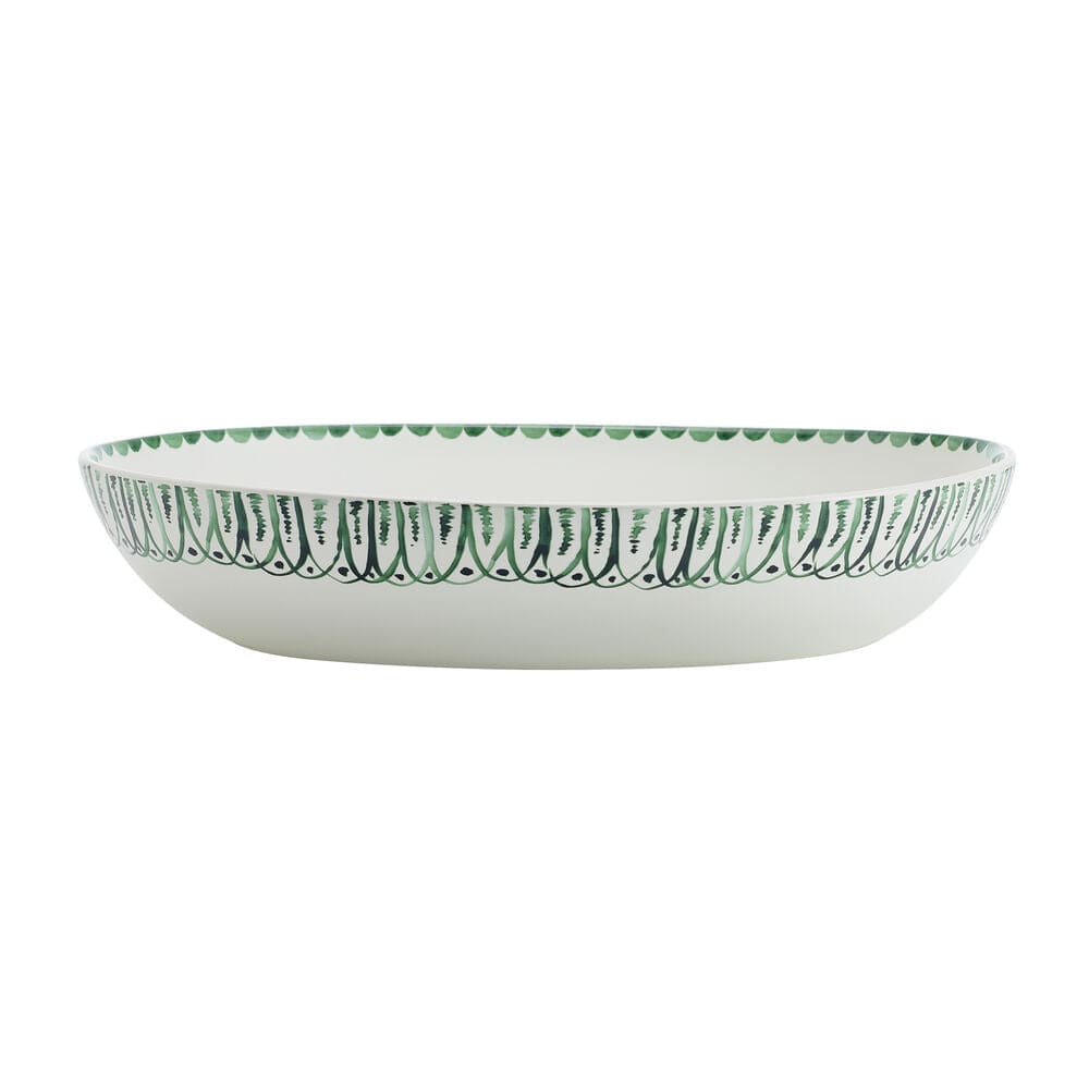 Sicily Green Serving Bowl and Platter Set