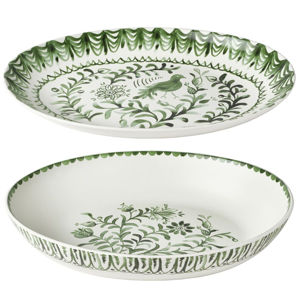 Green serving bowl best sale