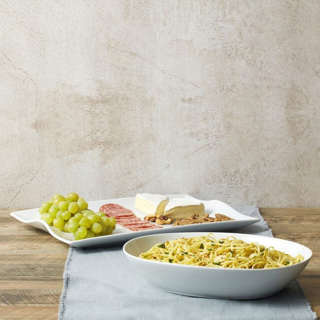 Everyday White® Oval Serve Bowl and Rectangular Handled Platter Set