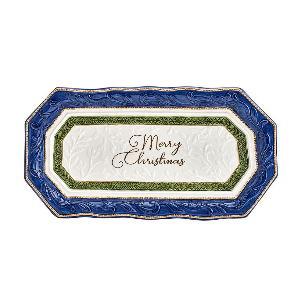 Telluride Blue Merry Christmas Bread Tray