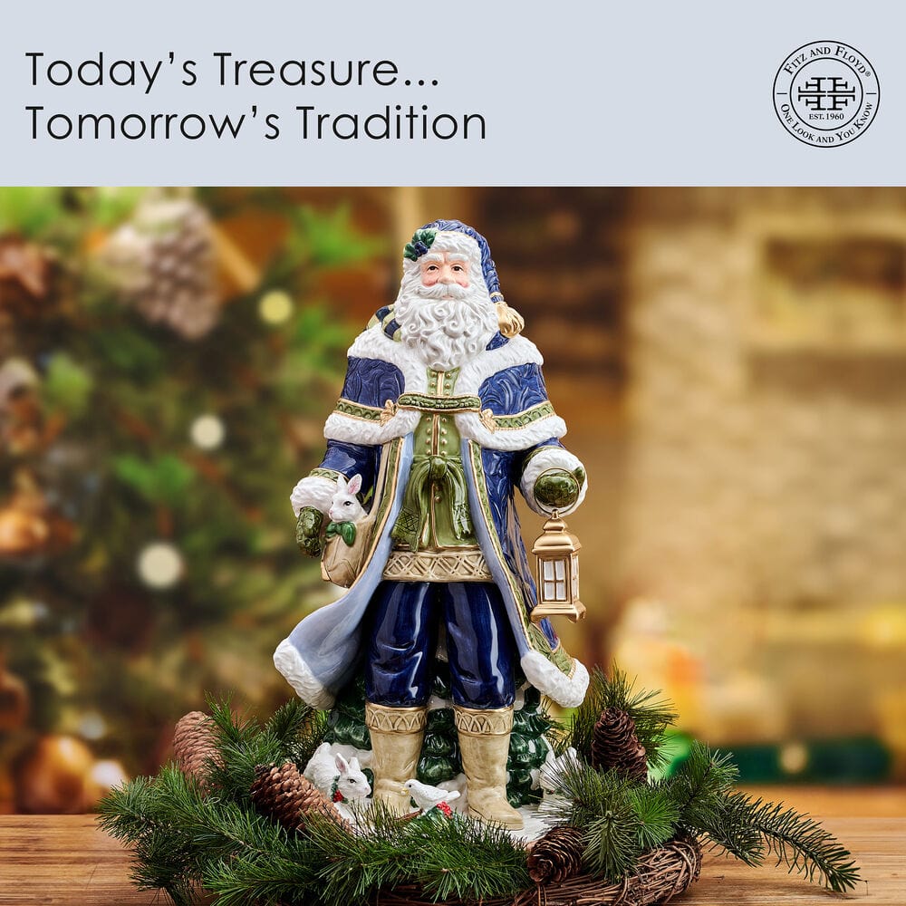 Telluride Blue Grand Santa Figurine, 19 IN