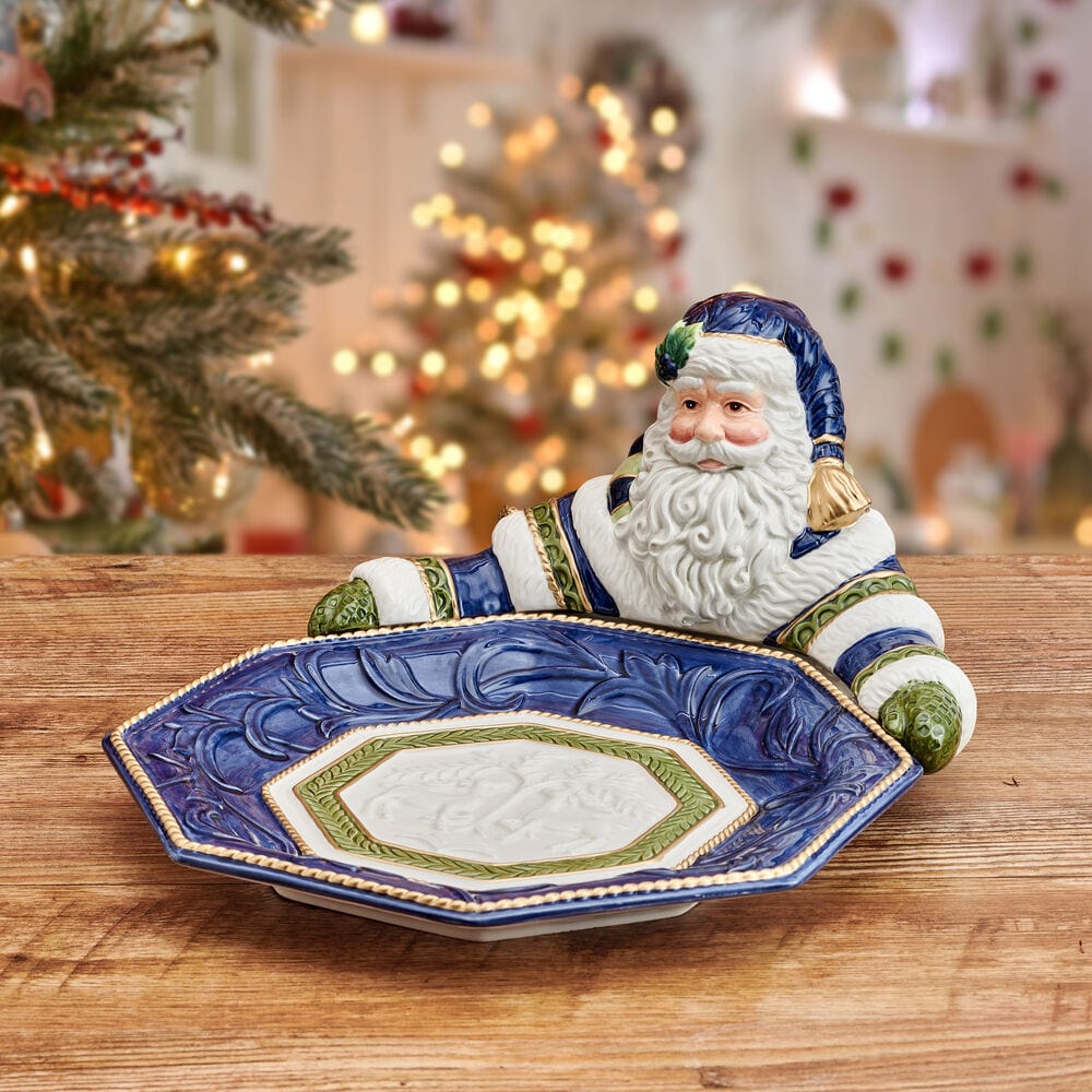 Telluride Blue Santa Serving Bowl