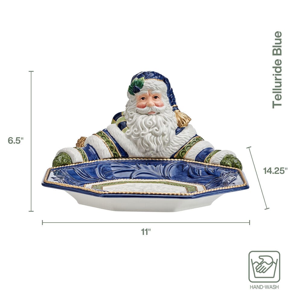 Telluride Blue Santa Serving Bowl