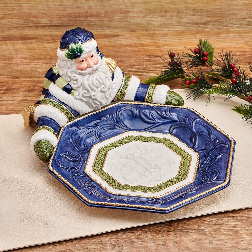 Telluride Blue Santa Serving Bowl