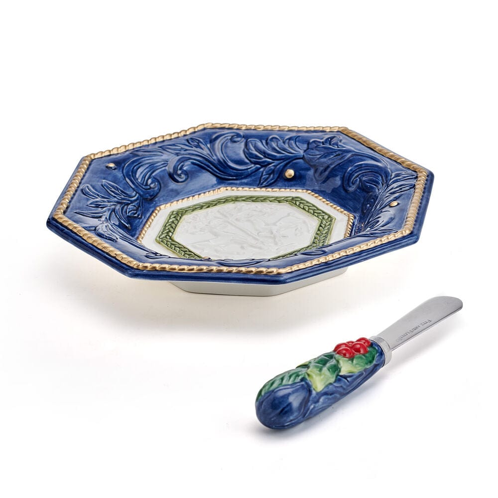 Telluride Blue Appetizer Plate with Spreader