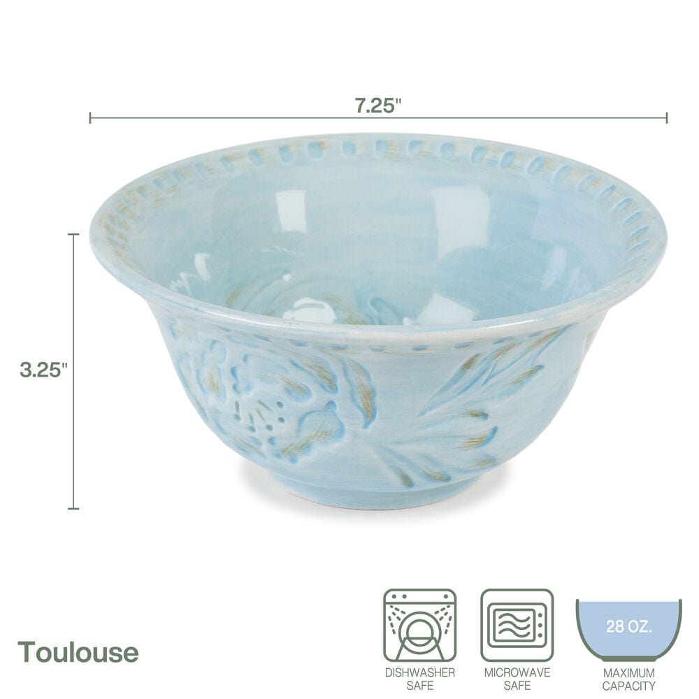 Toulouse Set of 4 Blue Soup Cereal Bowl