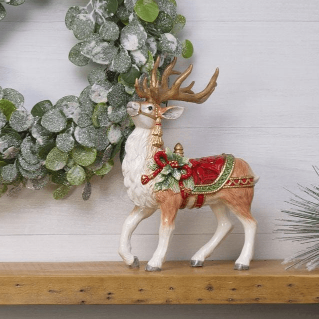 Holiday Home Deer Figurine, 12.5 IN