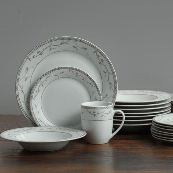 Platinum Vine 32 Piece Dinnerware Set, Service for 8