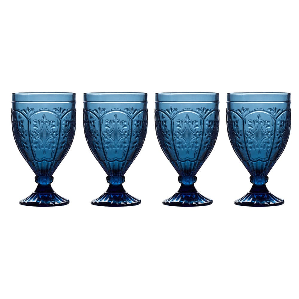 Trestle Goblets Set of 4, Indigo