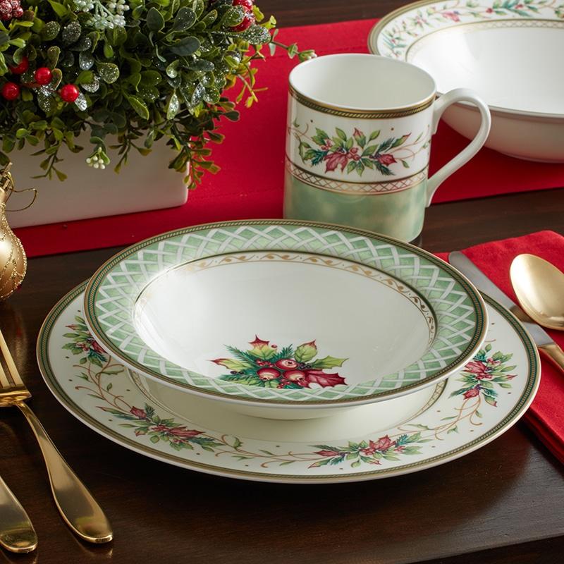 Winter Holiday Dinner Plate