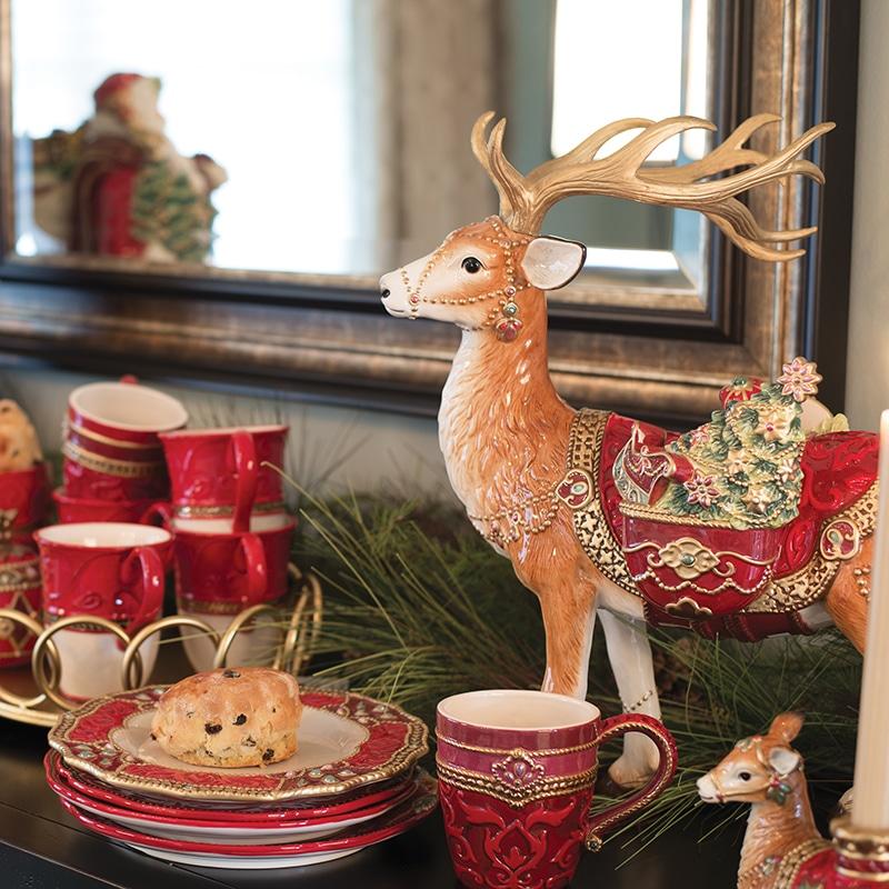 Renaissance Holiday Deer Figurine